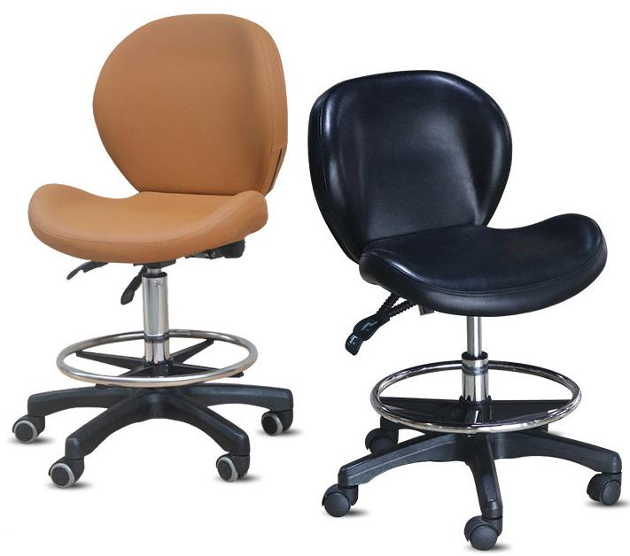 Revolving stool with back support with castors - (#FSHG-A013)